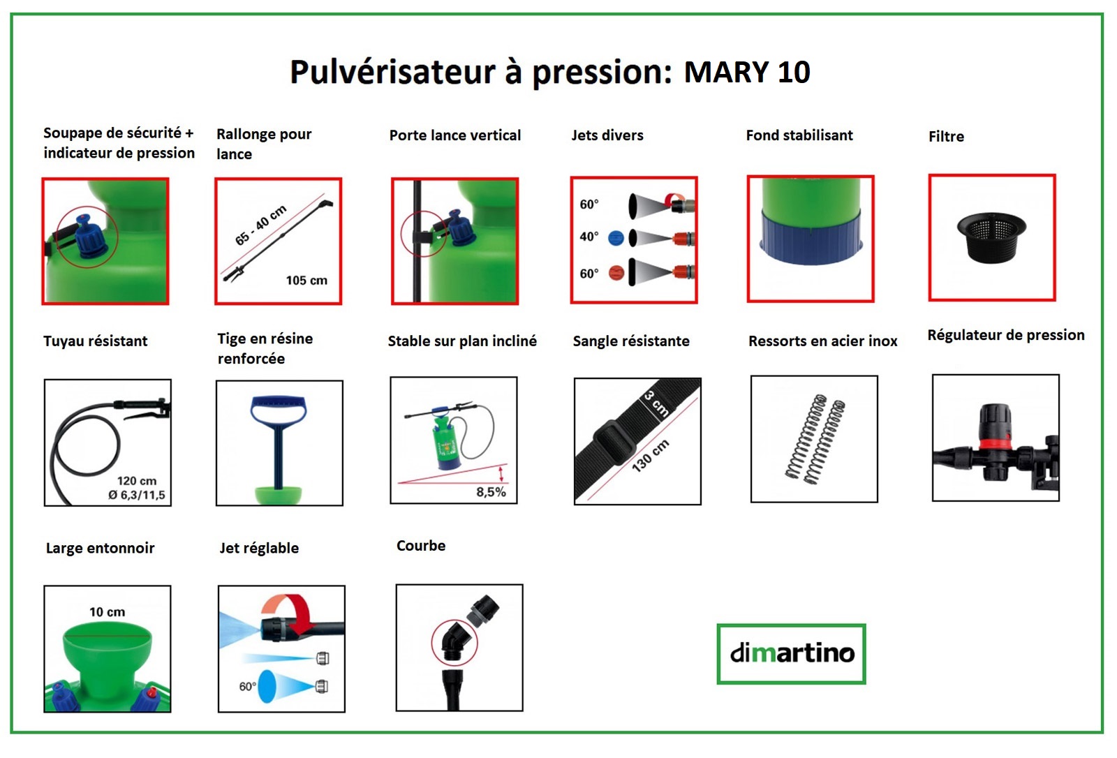 Pulvérisateur à pression 10 litres