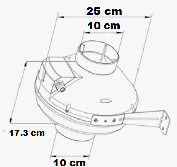 Extracteur rond au débit d'air de 250 m3/h