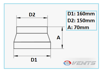 Réducteur de ventilation en plastique 150-160mm