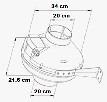 Extracteur centrifuge puissant au débit de 930 m3/h