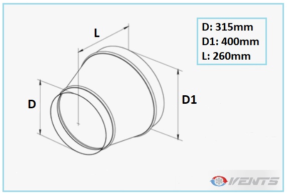 Réducteur de gaine 400-315mm