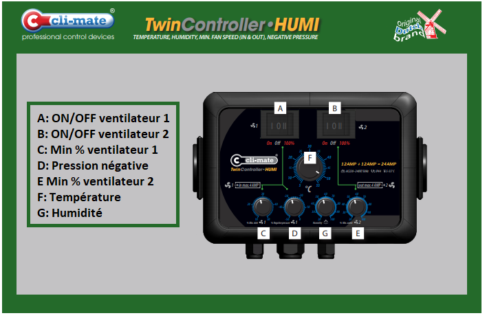 Twin Controller Humidité Cli-Mate 24 A