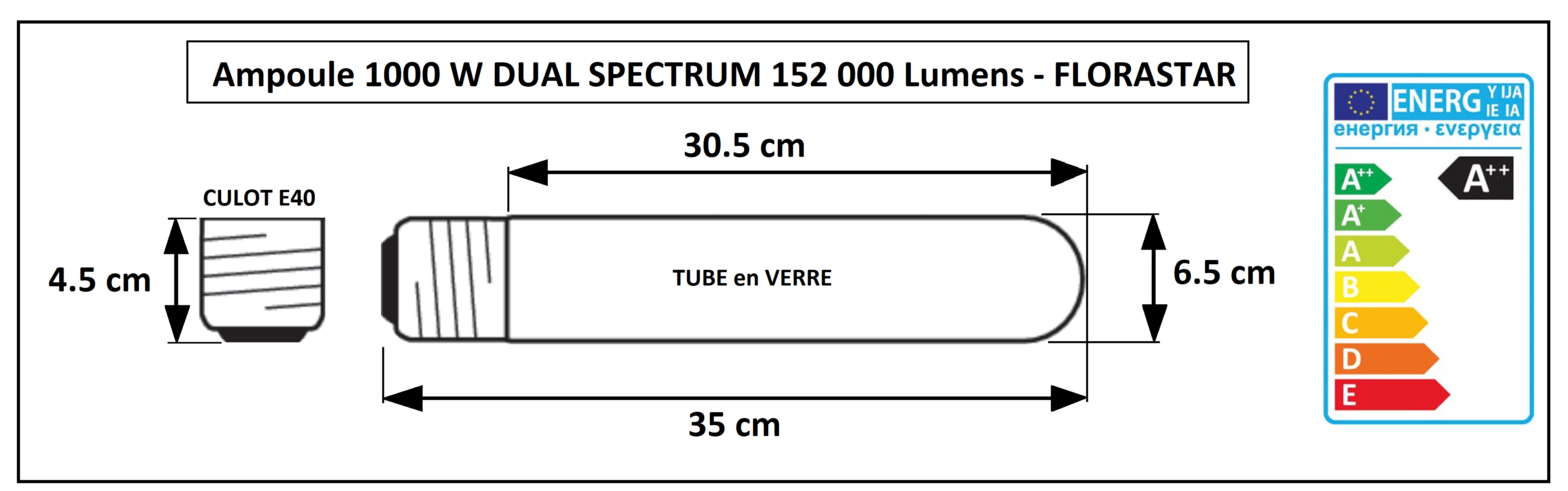 Ampoule HPS 1000 W croissance et floraison Florastar