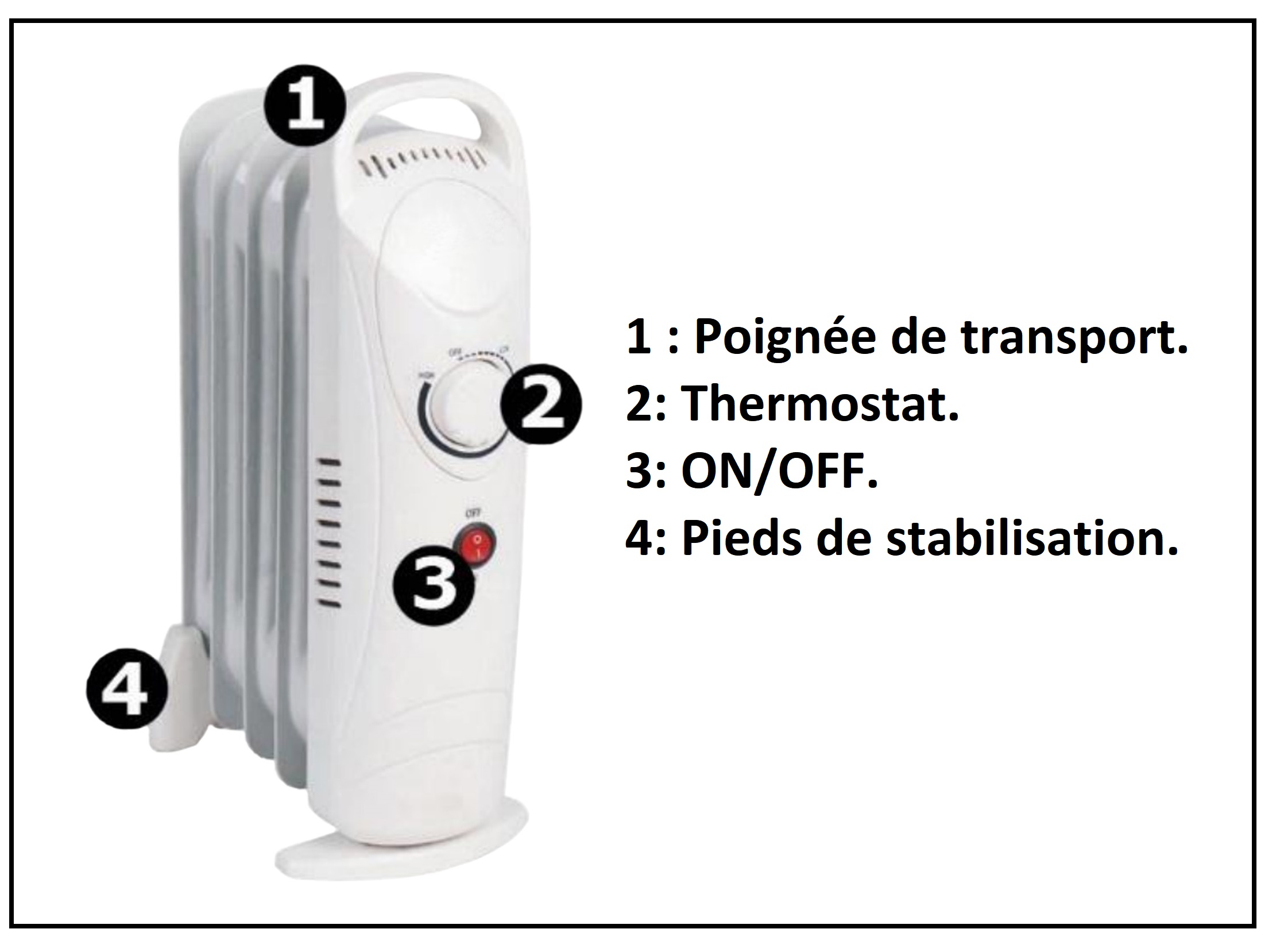 Radiateur / chauffage à bain d'huile Perrel de 700W