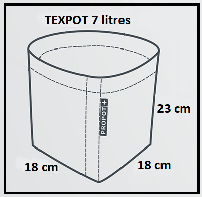 Dimensions du pot géotextile 7 litres