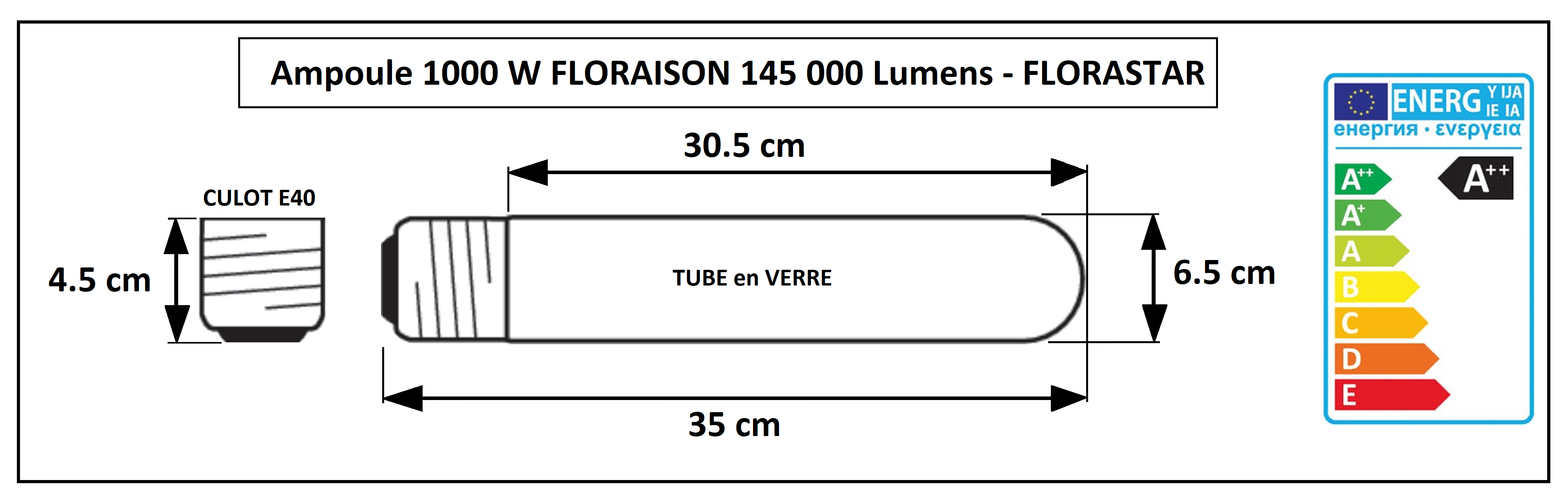 Ampoule HPS 1000 Watt floraison 2000K Florastar