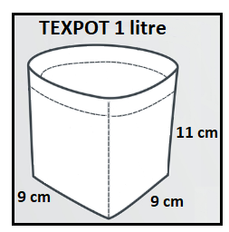 Dimensions du Texpot blanc de 1 litre