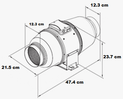 Extracteur silencieux double vitesse avec sorties 125 mm