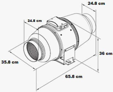 Extracteur Turbo Tube 15 kilos avec sorties 250 mm