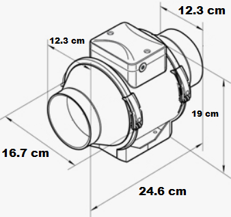 Extracteur de gaine Turbo Tube 2 puissances Ventilation Systems