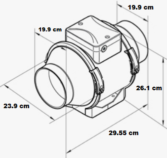 Extracteur d'air TT Pro 200mm - 2 vitesses 830 et 1040m3/h - VENTS