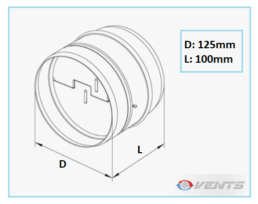 Clapet anti refoulement d'air de diamètre 125mm