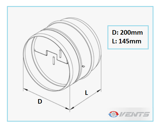 Clapet anti refoulement en métal de diamètre 200mm