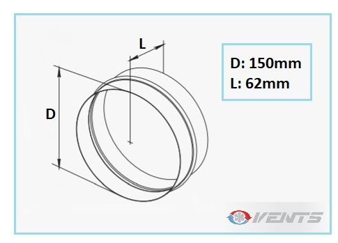 Connecteur de gaine en plastique de diamètre 150mm