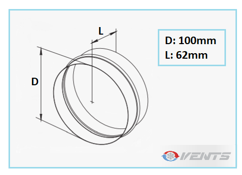 Manchon de ventilation de diamètre 100mm