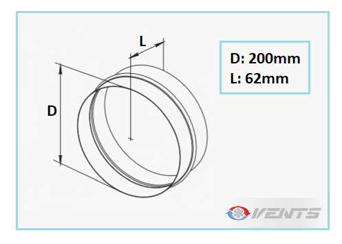 Manchon de ventilation en plastique de diamètre 200mm