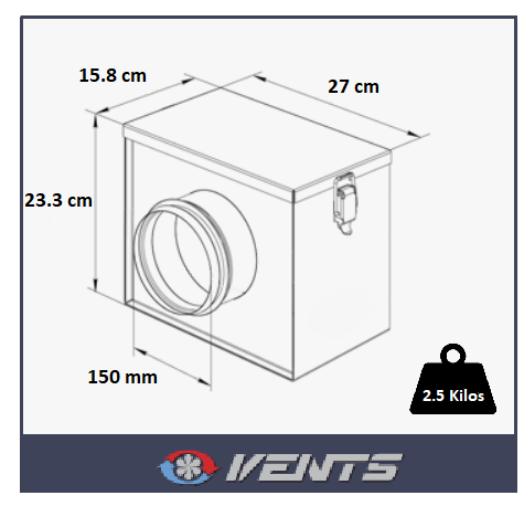 Filtre de ventilation pour raccords de gaine 150mm