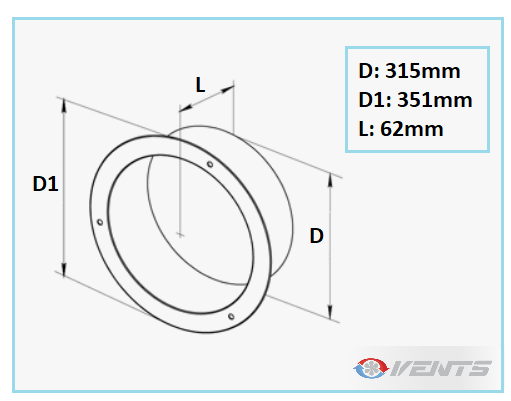 Flange métallique ronde diamètre 315mm