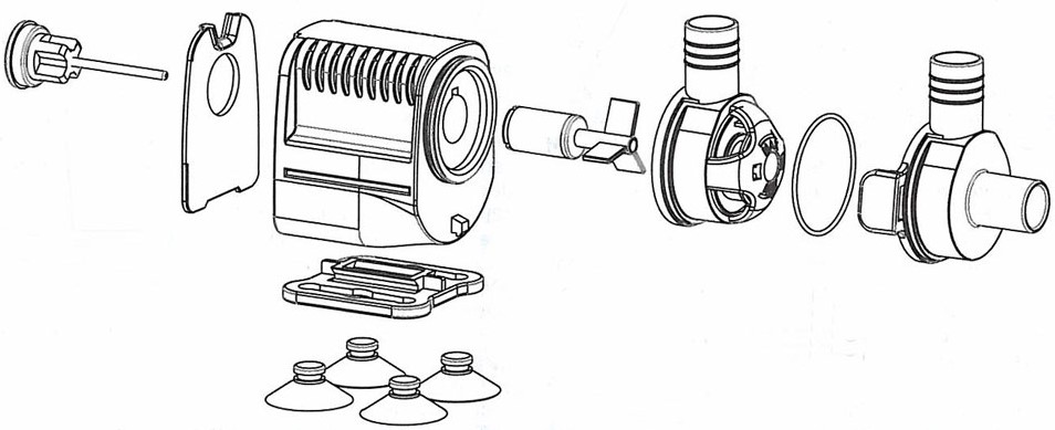 Schéma de la pompe MaxiJet micro 140-240 litres/heure